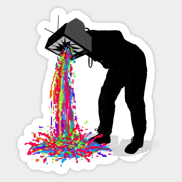 Pixel Vomit Sticker by nicebleed